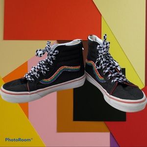 Vans Kids Sk8-Hi Zip Chenille Rainbow